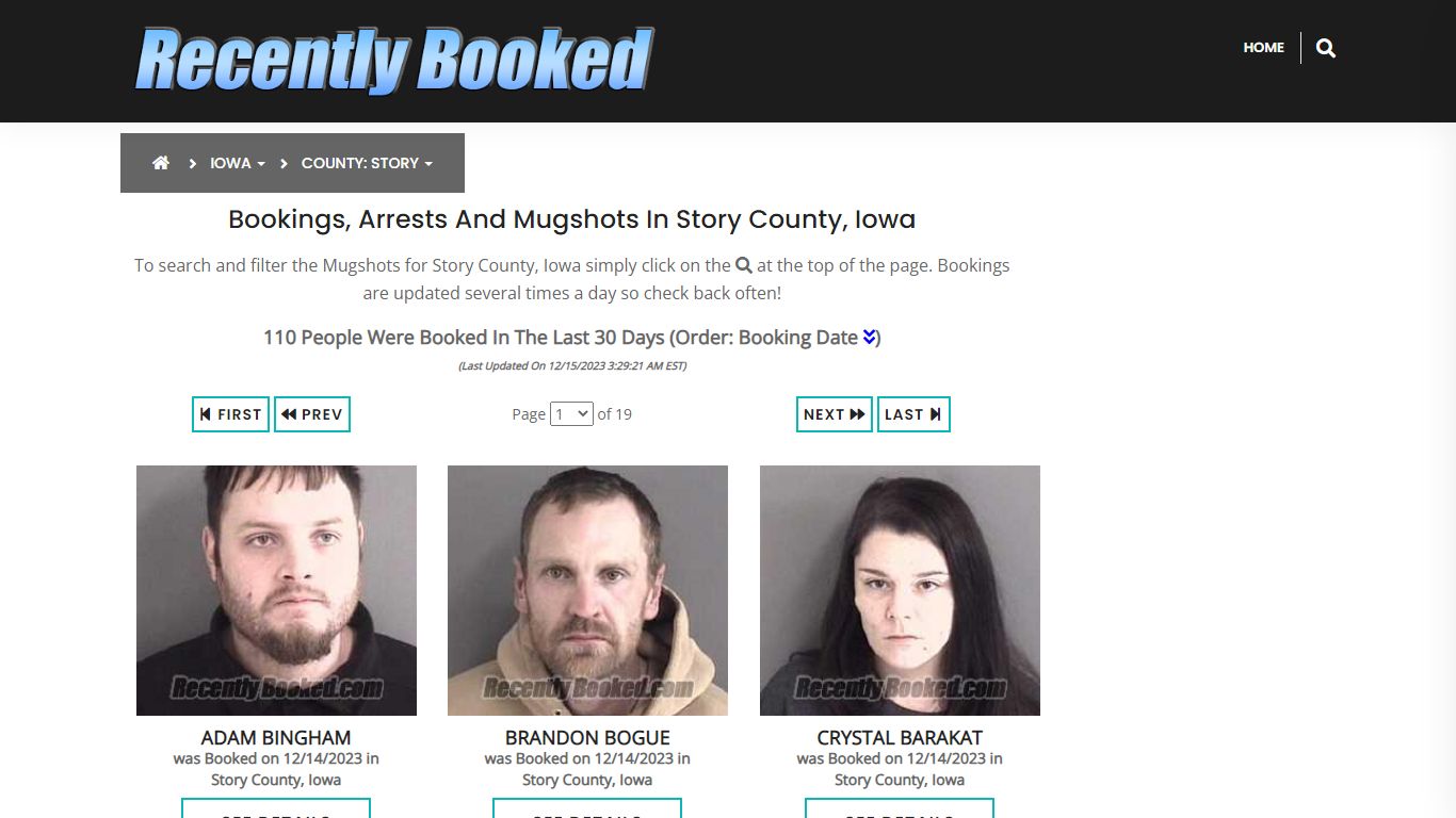 Recent bookings, Arrests, Mugshots in Story County, Iowa - Recently Booked